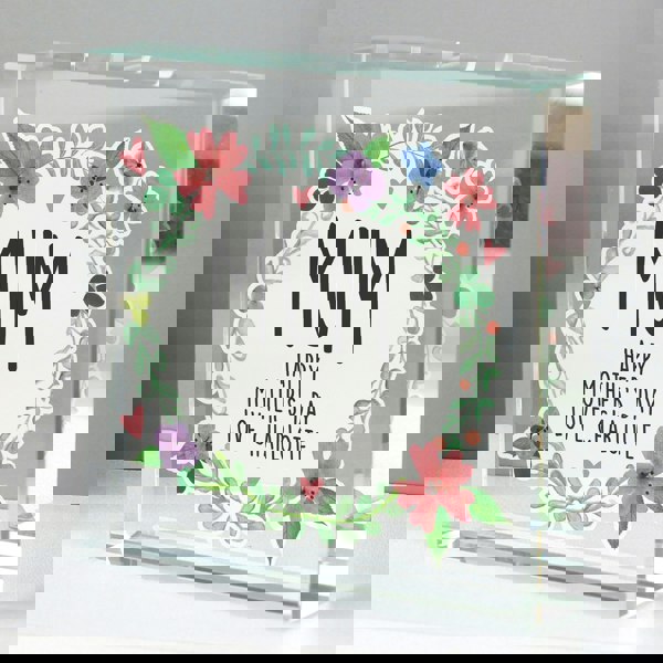 Personalised Memento Company Personalised Floral Crystal Token