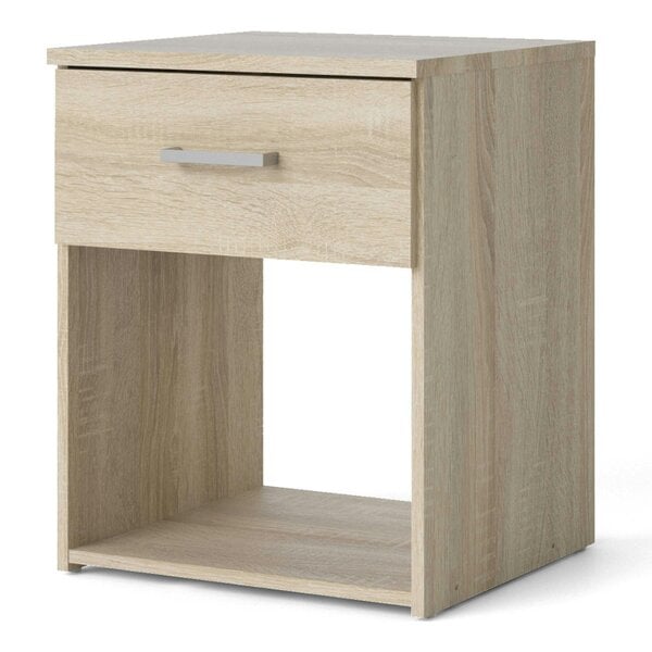 Wyld Haus Berlin Oak Effect 1 Drawer Open Shelf Bedside Table
