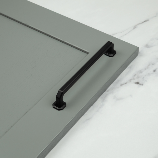 Handle & Home Matt Black Octagonal Cabinet Handles & Coordinating Knob