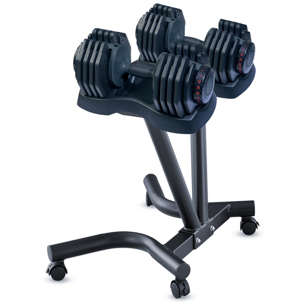 Strongology 40kg Adjustable Dumbbell Pair with Free Durable Steel Adjustable 40kg Dumbbell Floor Stand