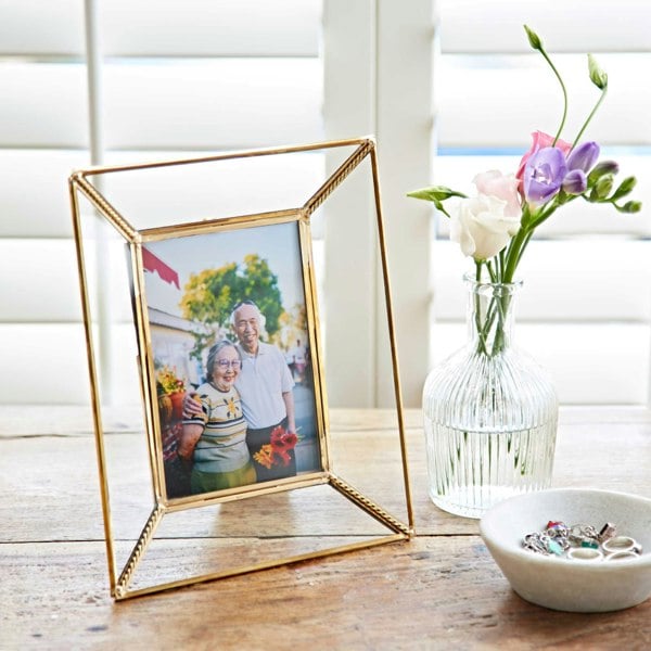 Paper High Anjana Recycled Glass and Gold Metal Photo Frame