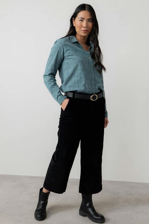 Lily & Me Isla Stretch Jumbo Cord Cropped Trousers Black