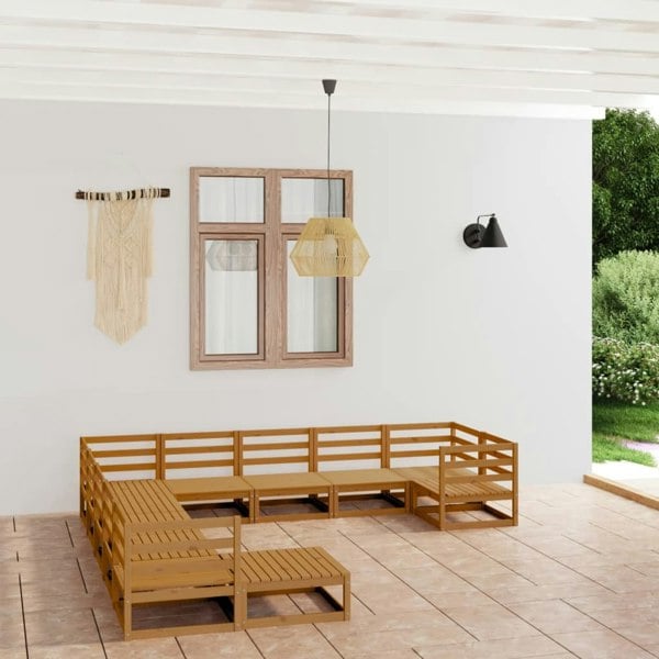 Berkfield 11 Piece Garden Lounge Set Solid Pinewood