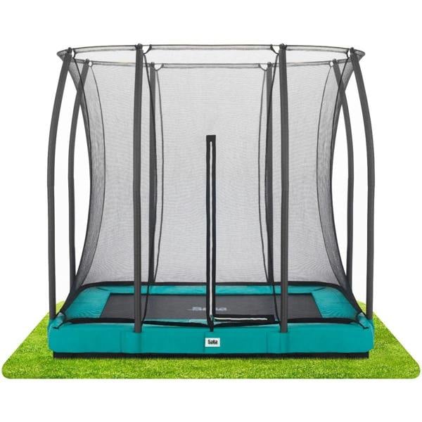 7ft x 5ft Salta Green Rectangular Comfort Edition Inground Trampoline with Enclosure