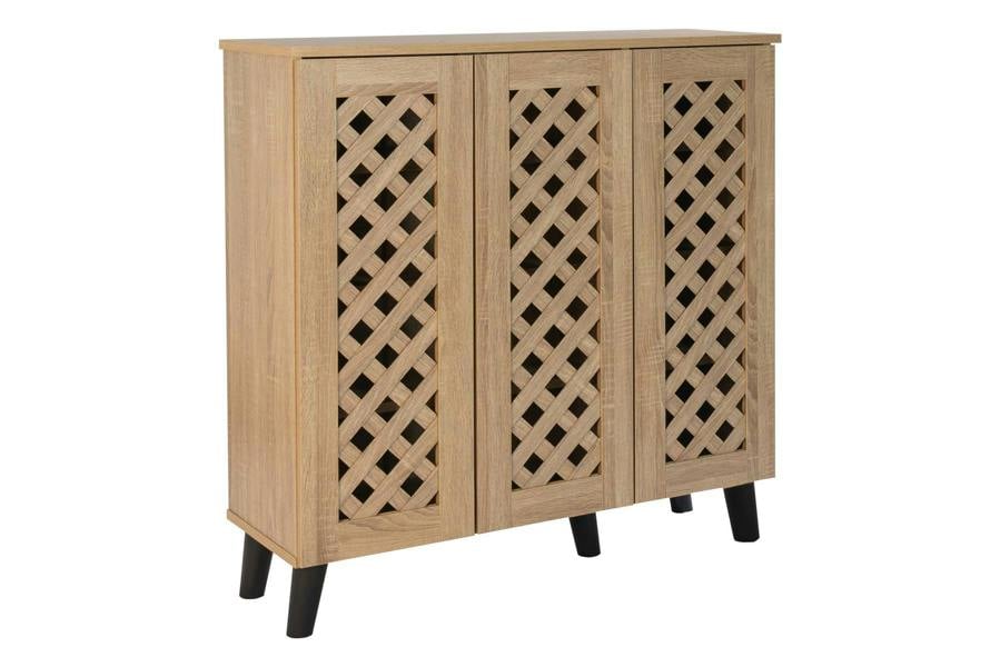Timber Art Design Modern Shoe Storage Cabinet 3 Doors Footwear Stand Rack Unit Cupboard