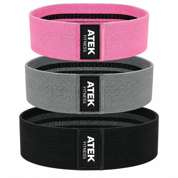 ATEK 3 Pack Fabric Resistance Bands Non Slip Booty Glute Hip Circle Set
