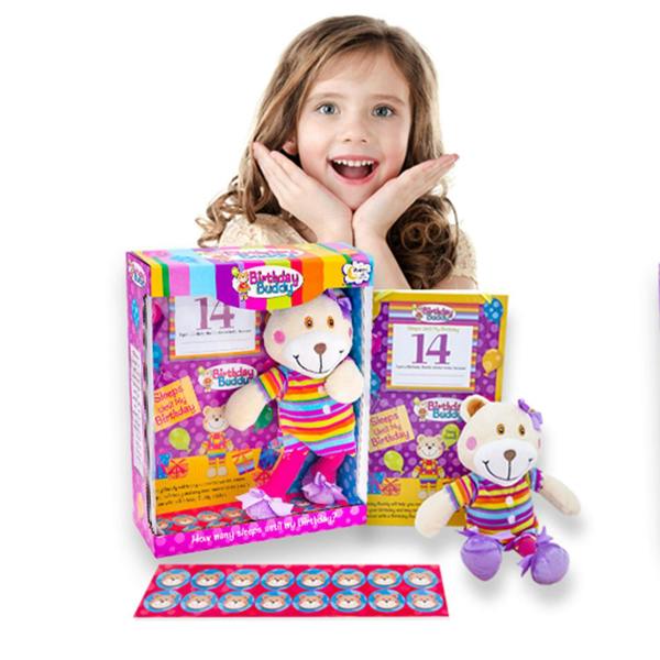 Aquarius Birthday Buddy (Girl) & (Boy) Count Down Birthday Bear Toy[Birthday Buddy - Girl]