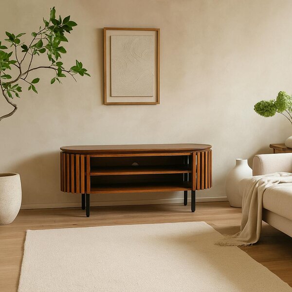 Wyld Haus Birmingham Slatted Mango Wood TV Cabinet
