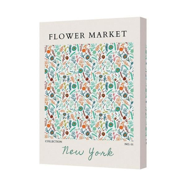 Benjamin Tate Design Flower Market New York Floral Canvas Wall Art Print With Deep Frame