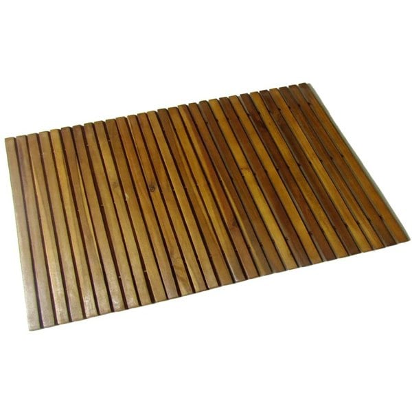 Berkfield Acacia Bath Mat 80 x 50 cm