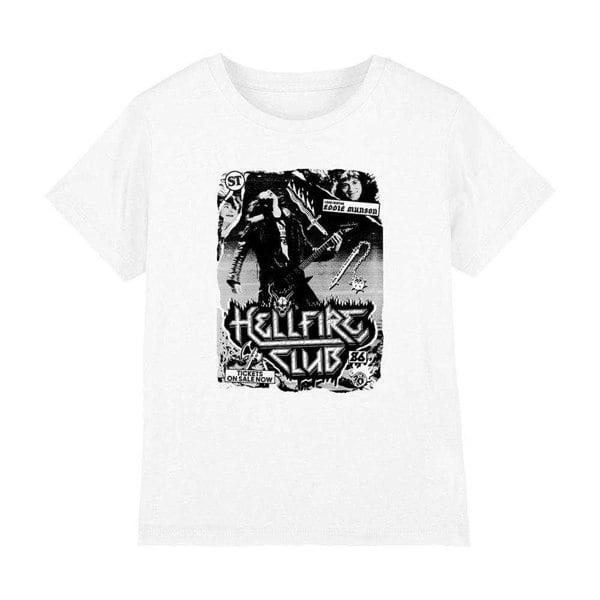 Stranger Things Kids Hellfire Club Poster T-Shirt - White