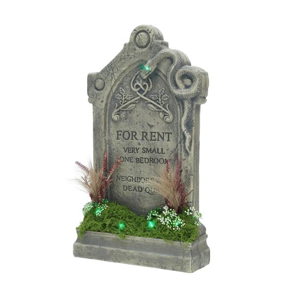 Samuel Alexander 60cm (2ft) Battery Powered "For Rent" Halloween Graveyard Tombstone with LED Lights