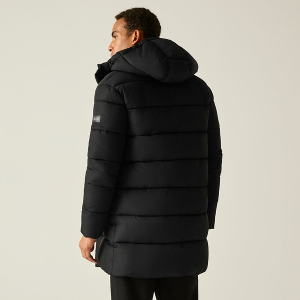 Regatta Mens Marek Longline Hybrid Jacket - Black/Pine Needle