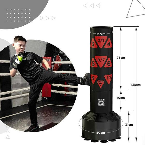 RDX Sports FREE STANDING KIDS PUNCH BAG TARGET RED-4FT