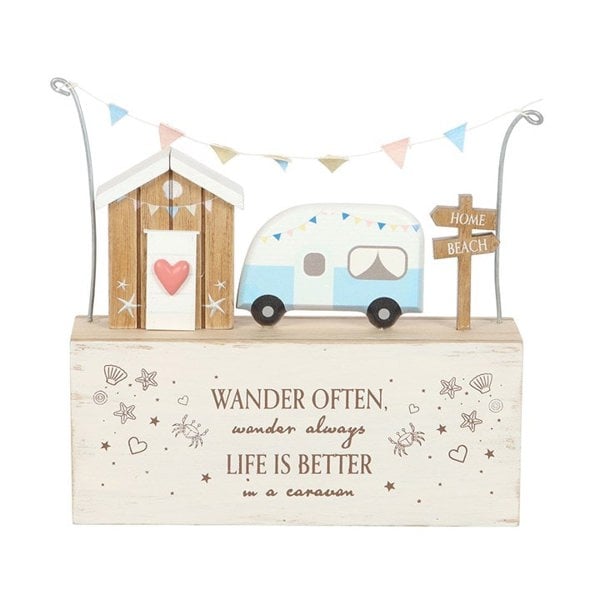 Serano Wander Often Beach Hut Caravan Wooden Ornament