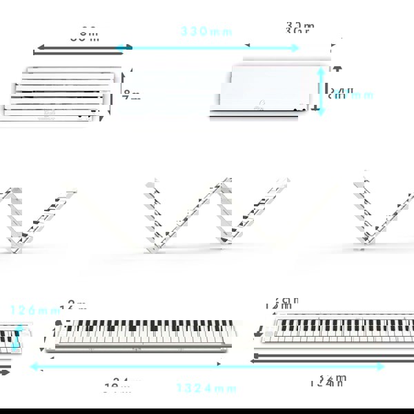 Carry-On 88 Key Touch Sensitive Folding Piano#Colour_White