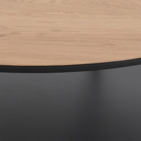 Furniture To Go Goldington Round Coffee Table with Oak Top & Black Legs