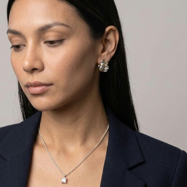 Uchi & Soto Nami Mixed Metals Wavy Hoop Earrings