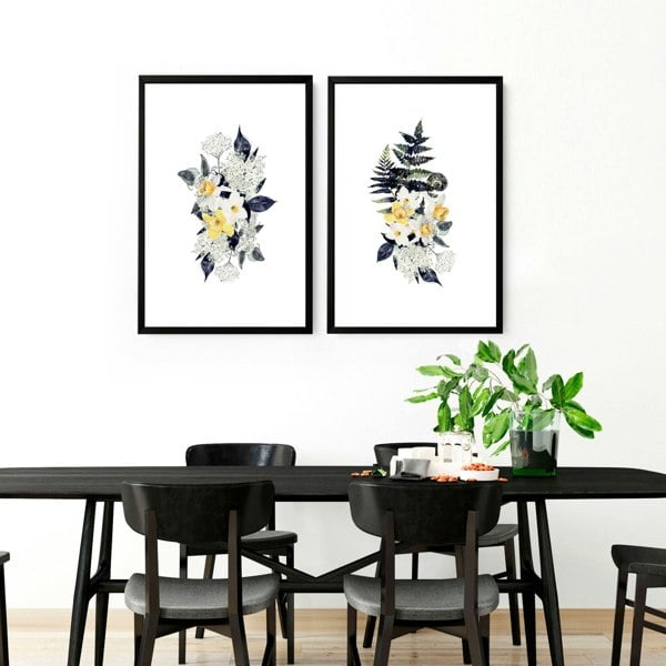 Kitchen prints for walls | set of 2 wall art prints