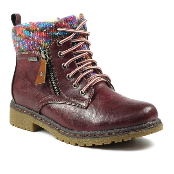 Lunar Womens Jalapeno Ankle Boots - Burgundy