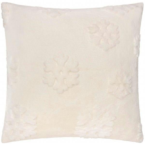 Furn Faux Fur Snowflake Cushion Cover - Snow White - 