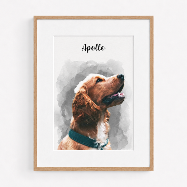 Watercolour Pet Portrait From Photo