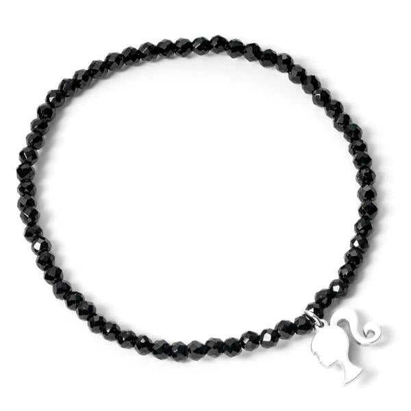 Barbie Sterling Silver Charm on a Black Onyx Bracelet