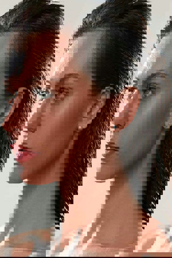 Lioness by TF Round Whisper Studs - 14K Gold Vermeil, Moissanite