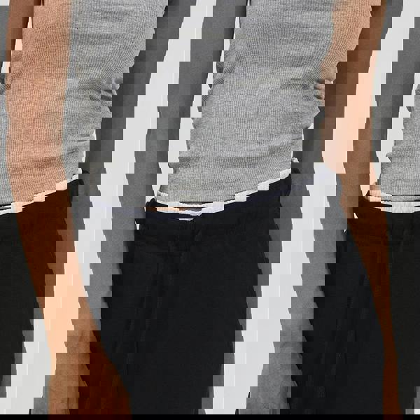 Brave Soul Black Contrast Double Waistband Wide Leg Joggers - Black Image 4