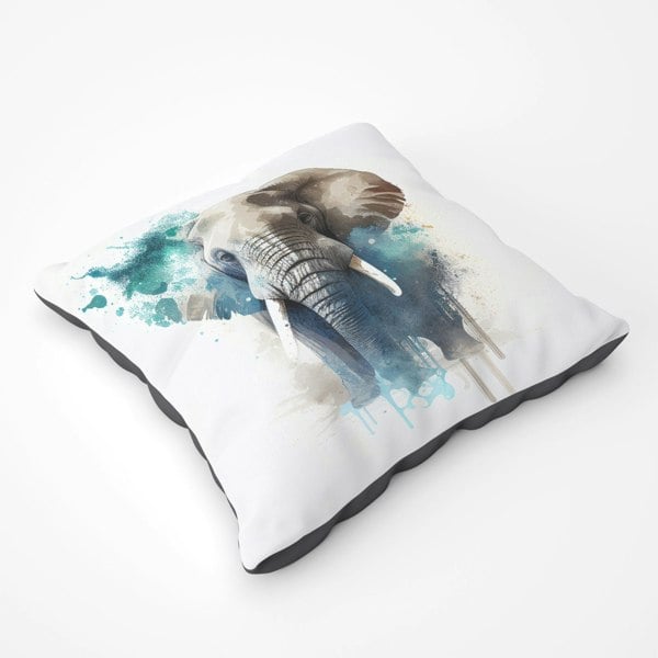 Warren Reed Majestic Elephant Splashart Floor Cushion