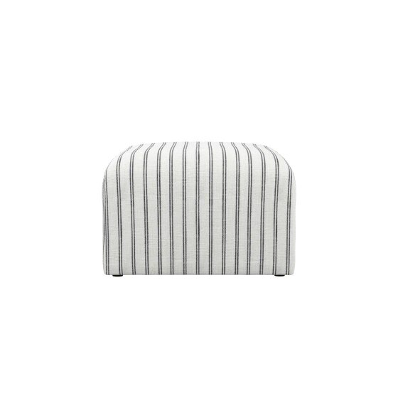 Wyld Haus Malmo Chalk Stripe Upholstered Square Pouffe