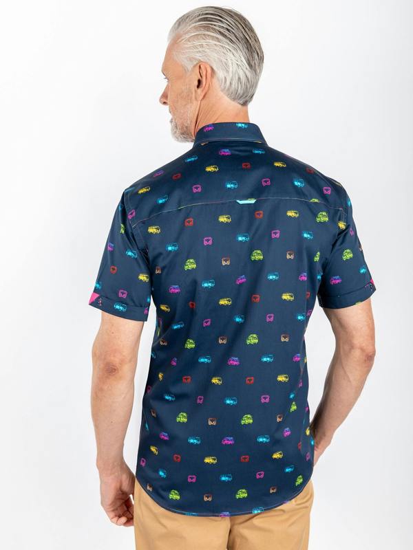 NEON MULTICOLOUR CAMPER VAN PRINTED SHORT SLEEVE - Claudio Lugli Shirts