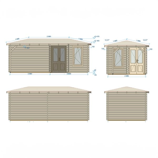 Shire Amarrillo 20x10 Log Cabin and Shelter combination 44mm cladding - Best Shed