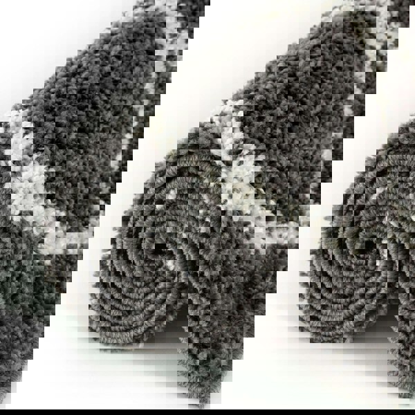 Diamond Design Thick Shaggy Area Rugs Dark Grey