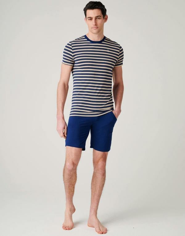 British Boxers Men's Bamboo Short Pyjama Set - Sandstone