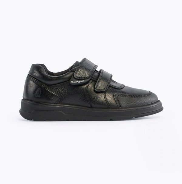 Hush Puppies RYAN Boys Leather School Shoes Black