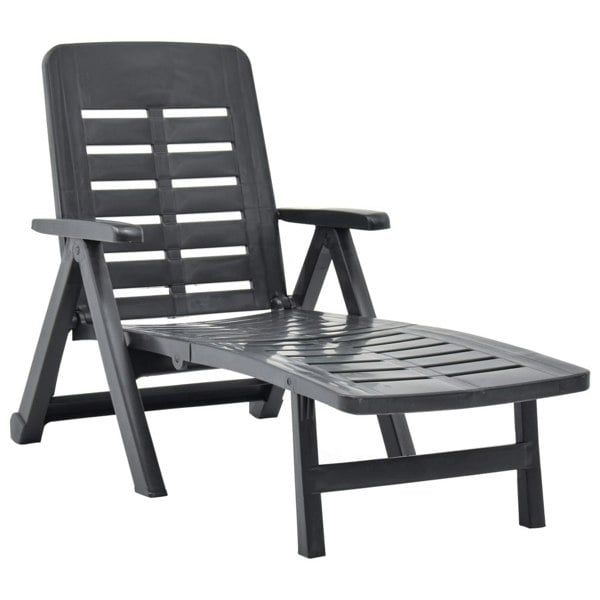 Berkfield Folding Sun Lounger Plastic Anthracite