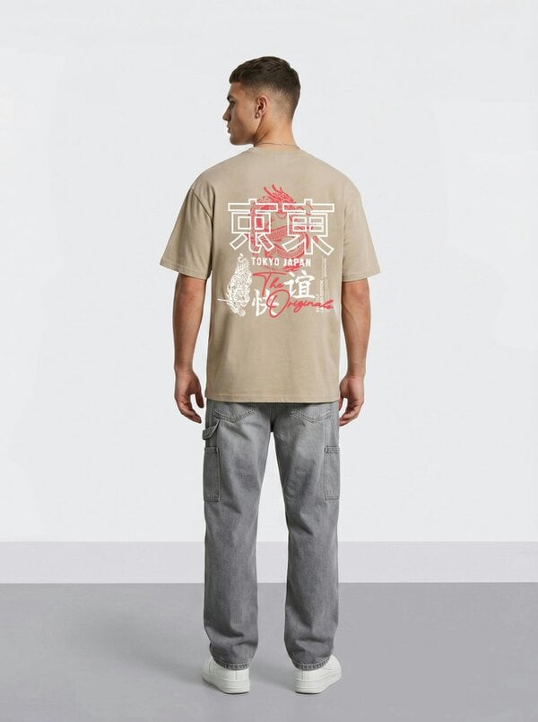 London Attitude Tokyo Dragon Premium Organic Cotton Relaxed Fit T-Shirt