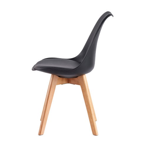 Set of 4 Dining Chairs with Solid Wooden Legs and Seat Cushion Pads Eva