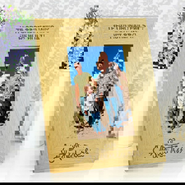 Personalised Memento Company Personalised Our Adventures 6x4 Oak Finish Photo Frame