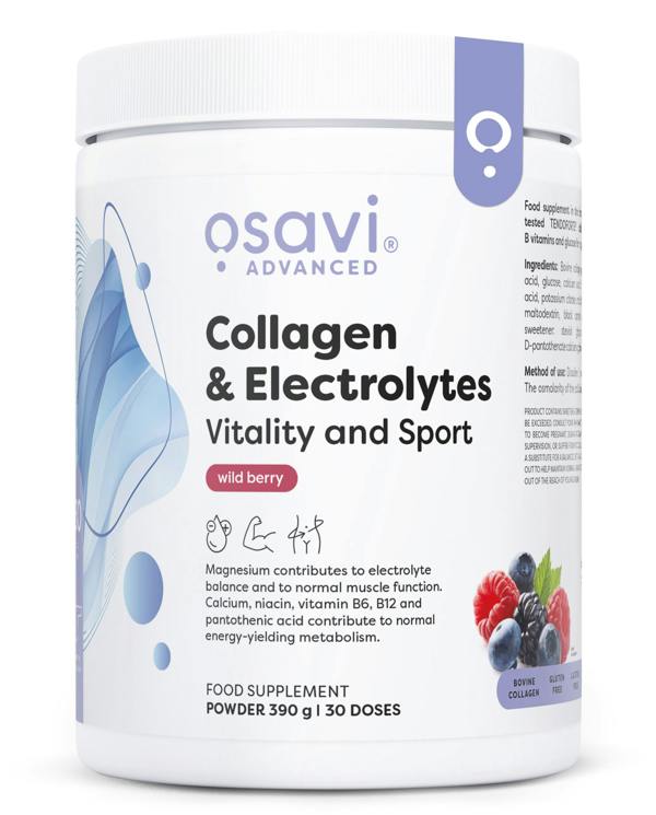 Osavi Collagen Electrolytes Vitality and Sport, Wild Berry - 390g