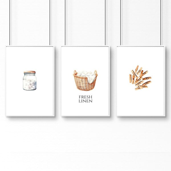 Laundry Room Wall Art | Set of 3 wall art prints