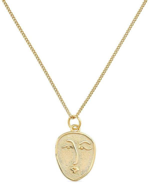 Dainty 18K Gold Face Minimalist Necklace - Necklaces - Elk & Bloom