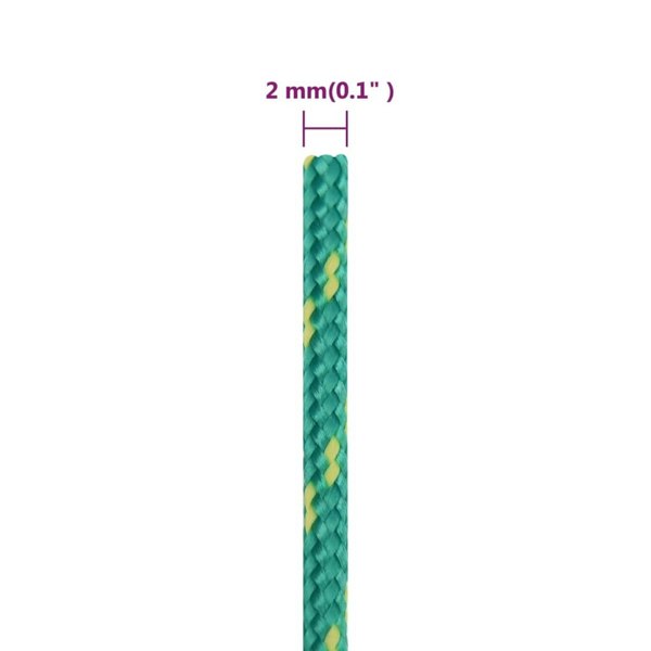 Berkfield Boat Rope Green 2 mm 25 m Polypropylene