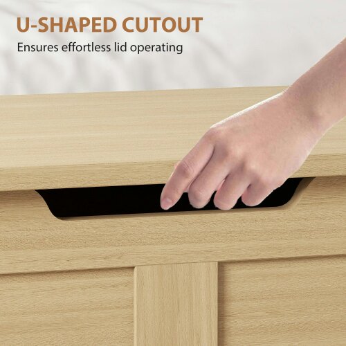 Wyld Haus Yolu Vina Natural Wood Effect Storage Chest With Safety Hinges 100 Litre