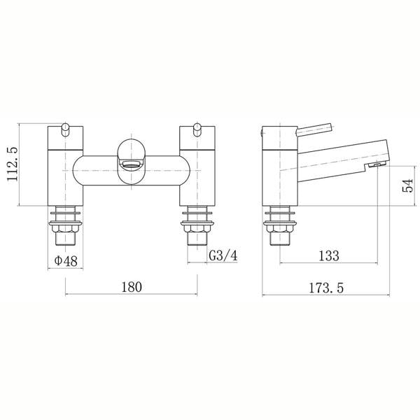 Flode Runn | Bath Filler | Chrome