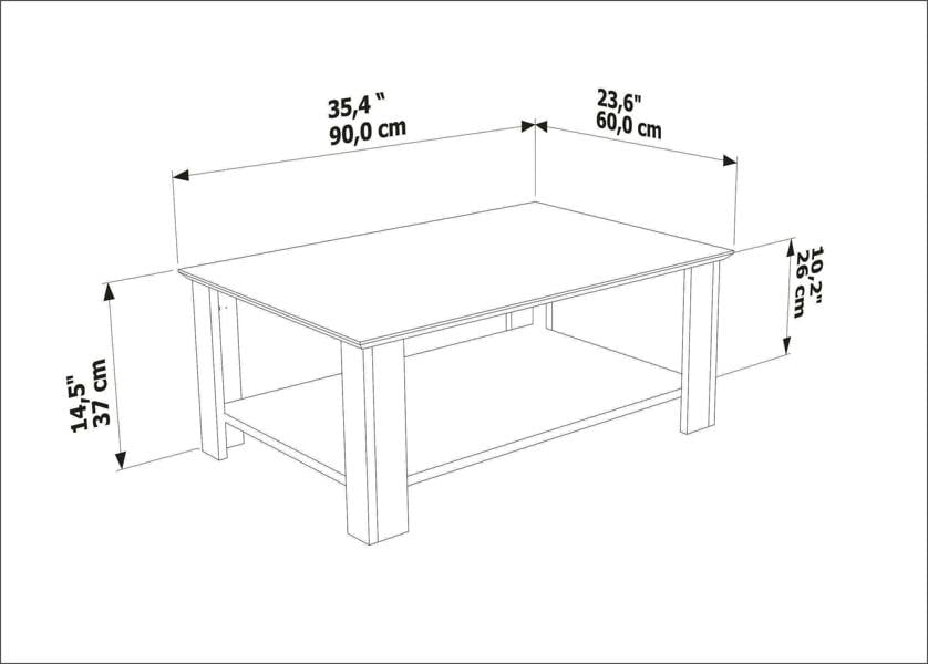 Decorotika Leroy 90 Cm Rectangular Coffee Table