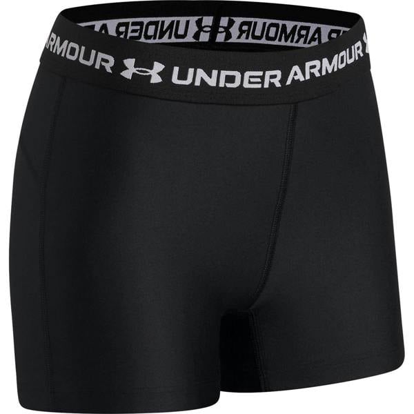 Under Armour Girls HeatGear Workout Compression Shorts - Black/White - 