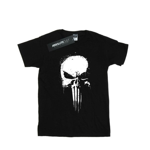 Marvel Womens/Ladies The Punisher Spray Skull Cotton Boyfriend T-Shirt - Black