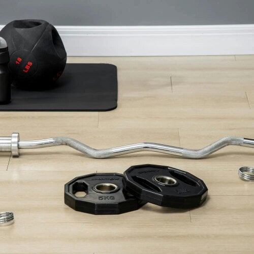 Bobobiy Olympic Weight Plates Set, Metal and Rubber Bumper Plates Weights Discs with 2"/5cm Holes, 2 x 5kg, Black